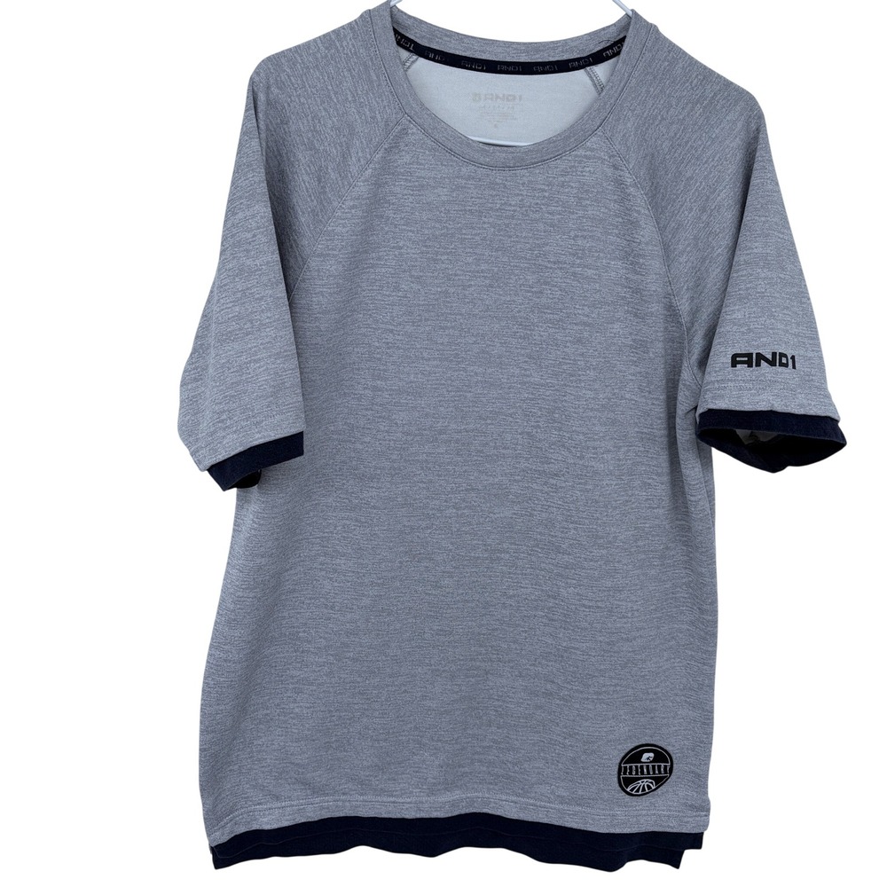 Y2K AND1 T Shirt Medium‎ Men's Gray Stop Sweating Me Basketball Warmup Workout